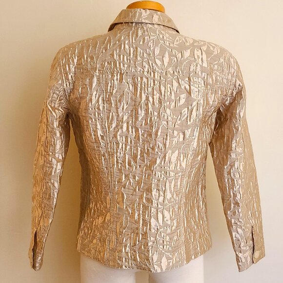 Coldwater Creek Gold Lightweight Short Dressy Jacket - Picture 2 of 8